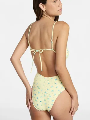 No Boundaries Yellow Floral One-Piece Swimsuit thumbnail 3