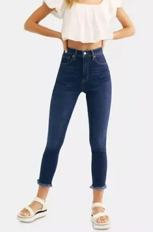 NWT Free People High Waist Raw Hem Skinny Jeans thumbnail 1