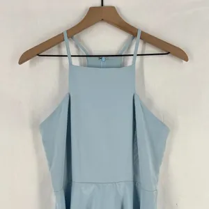 Lulus Call to Charms Mini Dress Womens M Light Blue‎ Stretch Racerback Back Zip thumbnail 2