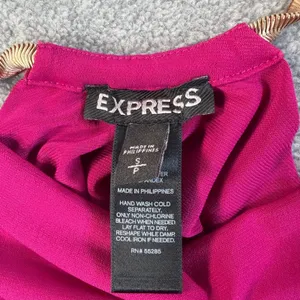 EXPRESS Women's Small Fuchsia Draped Asymmetrical Cowl Neck Metallic Halter thumbnail 2