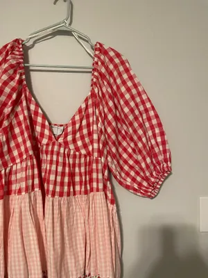 ASOS Design Gingham and Floral Flowy Mini Dress thumbnail 2