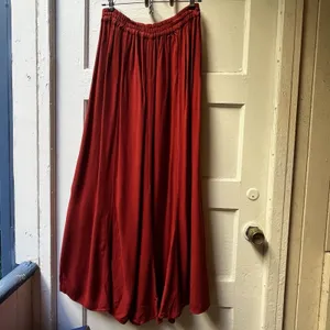Womens Aline Skirt S Orange Rust Relaxed Flowy Western Ranch Southwestern Hippie thumbnail 2