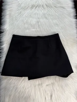 Zara Black Faux Wrap Mini Skort thumbnail 5
