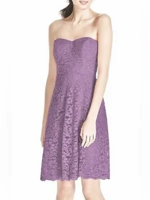 Davis bridal New no tags size 6 Strapless Lavender Lace A-Line Dress thumbnail 2