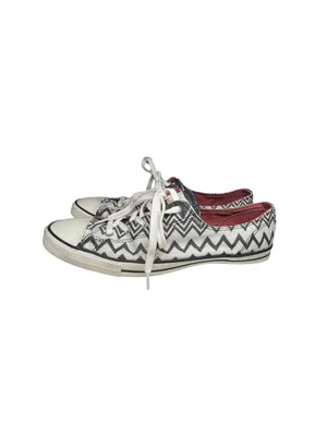 Converse Missoni Women's Black White silver metallic Aztec Low Top Sneakers 9.5 thumbnail 2