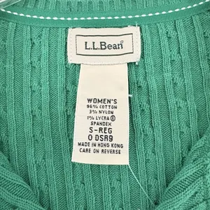 L.L. Bean Women's Kelly Green Spring Cardigan Sweater Small Regular‎ NwT thumbnail 9