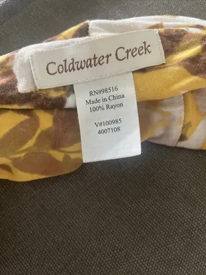 Coldwater Creek Yellow, Brown & White Floral Infinity Scarf, One Size 100% Rayon thumbnail 2
