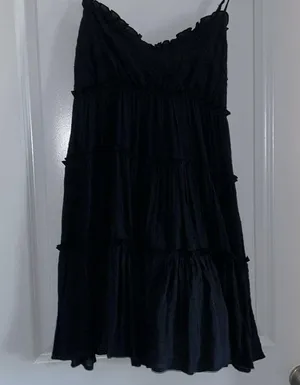 NWT Mustard seed black ruffle mini dress thumbnail 2