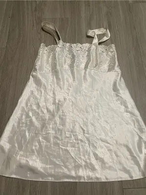 Women's White Satin Lace Cami Slip Size M thumbnail 1