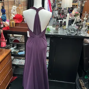 Davids Bridal sz 10 long purple formal dress thumbnail 3