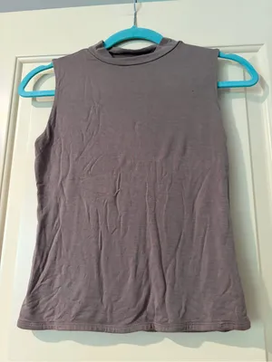 Wasabi & Mint Brown Mock Neck Sleeveless Tank Top Size S thumbnail 1