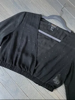 Forever 21 contemporary mesh crop top with bell sleeve thumbnail 8