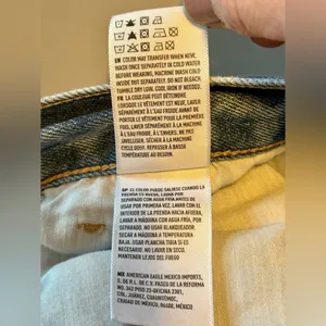 American Eagle Light Wash Distressed Denim Ripped Mom Jeans thumbnail 7