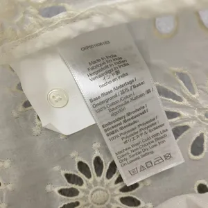 Madewell‎ Top Womens 2XS Embroidered Shirred Puff Sleeve Eyelet Cream NV195 thumbnail 10