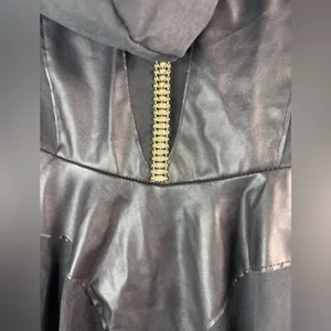 Goth Robe M Hoodie Black Zip Front thumbnail 4