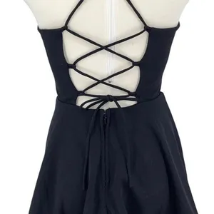 Windsor Womens Crisscross Back Lined Mini Fit & Flare Dress Black Size‎ Small thumbnail 4