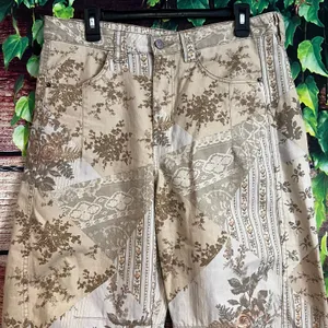 BDG x Free People Driftwood Parker Printed Barrel Jeans Size 10 Patchwork Floral thumbnail 3