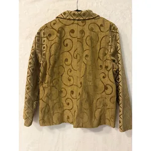 Susan Bristol Mustard Yellow Swirl‎ Geometric Tapestry Button Front Jacket XL thumbnail 4