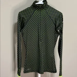 Nike Dri-FIT 1/4 Zip‎ Pullover Small Black Polka Dot Running Training Top thumbnail 2