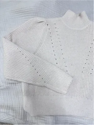 Women's H&M Cream Turtleneck Sweater Size S Ribbed Knit thumbnail 9