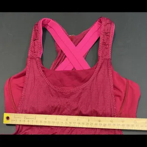 Lululemon Tank Top Bra Red Pink Luxury Designer Athletic Lounge Preppy 6‎ thumbnail 2