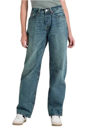 NWT Universal Thread Baggy Denim Jeans Button Fly Distressed Dark Wash Blue 6 thumbnail 1