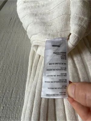 Free‎ People FP Beach Cotton Blend Ribbed Knit Veda Midi Skirt Ivory Size S thumbnail 10