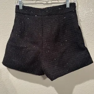 Zi Yan dressy black Glam pleated sparkling shorts S thumbnail 5