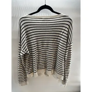 LRL cream & black striped Off Shoulders‎ coastal/farmhouse chic vibe XL thumbnail 5