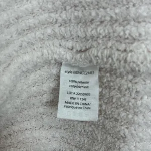 Barefoot Dreams CozyChic Knit Side Tie Ribbed Robe Almond Off White Size XL thumbnail 7