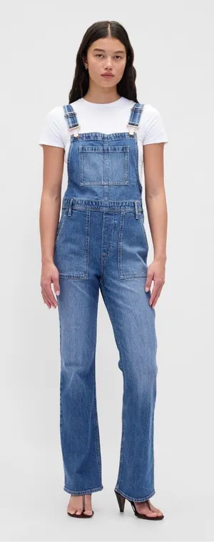 GAP Long & Lean Denim Overalls Blue Organic Cotton Casual Women's Size S NWOT thumbnail 1