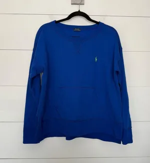 Polo Ralph Lauren Women’s Large Blue Logo Pullover Sweatshirt thumbnail 1