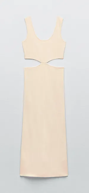 ZARA nwt ribbed knit cut out midi dress thumbnail 7