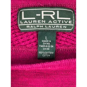 Lauren Active Ralph Lauren Women's Large Cotton Pullover Sweater‎ Fuchsia Pink thumbnail 3