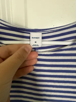 Old Navy Dress Blue Striped White thumbnail 3