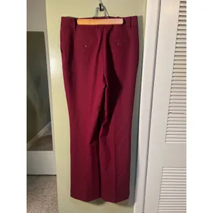 Worthington Women's Size 10 Wide Leg Dress Pant Trousers Burgundy Red High Rise thumbnail 7