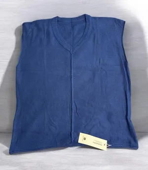 Saodimallsu Blue Knit V-Neck Sweater Vest - Size XL Oversized thumbnail 1