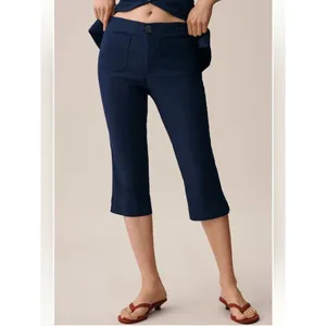 Anthropologie Maeve Linen Blend Capri Pants thumbnail 2