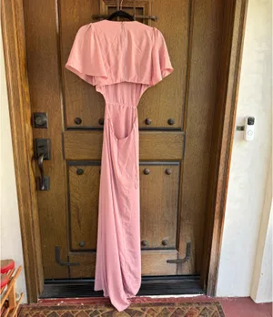 Astr Pink Open Back Flutter-Sleeve Maxi Dress Size XS thumbnail 3