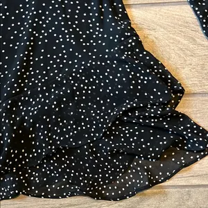 Cotton Candy Black and White Babydoll Dress with Long Sleeves thumbnail 4