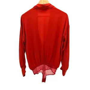 Intimately Free People Rust Red Draped Deep V-Neck Bodysuit L Romantic Date thumbnail 3