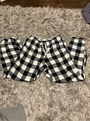 stars above Black and White Buffalo Plaid Pajama Pants thumbnail 3