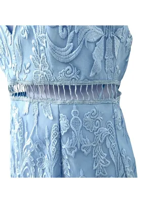 Pink Lily Lace Cutout Mini Dress Light Blue Size Small NWT Coquette Soft Girl thumbnail 9