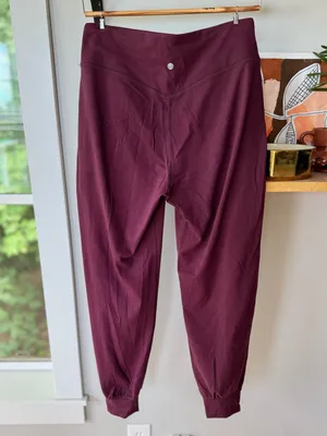 CRZ YOGA Butterluxe Burgundy Plum High-Rise Jogger Pants Sz Small thumbnail 5