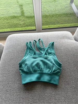 Gymshark‎ Ribbed Seamless Sports Bra Teal Size XS thumbnail 2