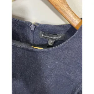 Banana Republic Denim Dress Womens 2 Blue Bell Sleeve Ruffle Sheath Workwear thumbnail 4