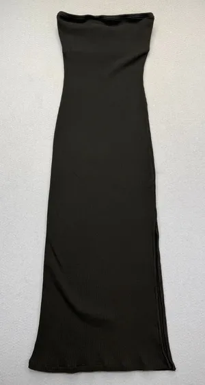 Project‎ Social T Allora Rib Strapless Maxi Dress Black Small Side Slit NWT thumbnail 1