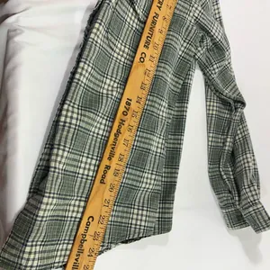 Krazy Kat Flannel Button Up Shirt 100% Cotton Pockets Women‎ Sz S Green Preowned thumbnail 11