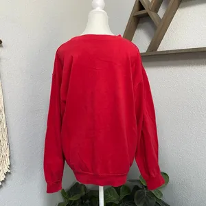 Coca Cola Bottle Graphic Long Sleeve Crewneck Red Sweatshirt Casual Cozy Holiday thumbnail 3
