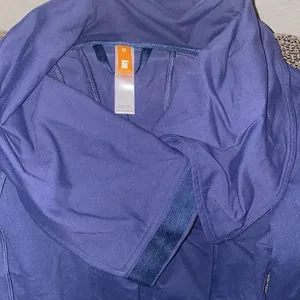 ✨Lucy Asymmetrical Zip Button Closure Yoga Jacket✨ Blue Size XS thumbnail 12
